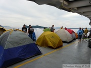 Ma tente sur le ferry