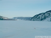 Pont de glace sur le Yukon à Dawson City