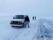 Ice road sur l'océan arctique