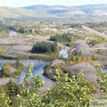 Lit de la Klondike River, défiguré par le passage des dragues du début du XXe siècle, Dawson City, Yukon, Canada