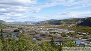 Lit de la Klondike River, défiguré par le passage des dragues du début du XXe siècle, Dawson City, Yukon, Canada