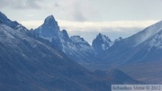 Monolith vu du Goldensides trail, Tombstone Park, Dempster Highway, Yukon, Canada